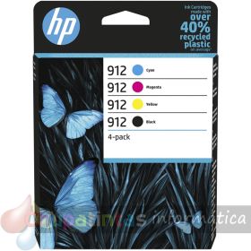 HP 912 Pack de 4 Cartuchos de Tinta Originales - 6ZC74AE