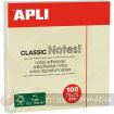 Apli Classic Bloc de 100 Notas Adhesivas 75 x 75 mm - Color Amarillo