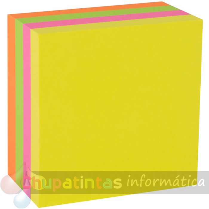 Apli Funny Cubo de 400 Notas Adhesivas 75 x 75 mm - Colores Surtidos Fluorescentes-2