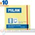 Milán Bloc de 100 Notas Adhesivas - Removibles - 76mm x 76mm - Color Amarillo Claro