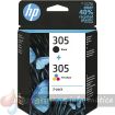 HP 305 Negro + Color Pack de 2 Cartuchos de Tinta Originales - 6ZD17AE