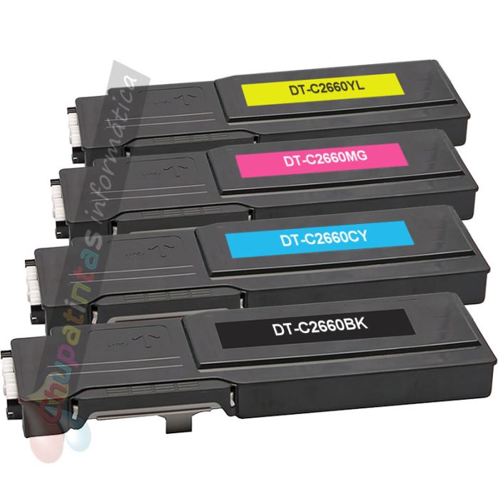 Dell C2660DN/C2665DNF Pack Ahorro 4 Cartuchos de Tóner Genéricos-1
