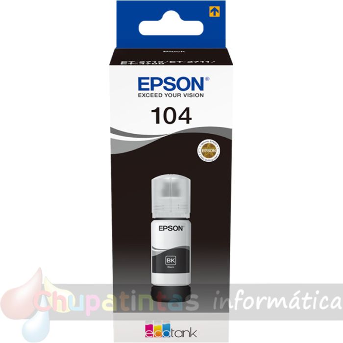 Epson 104 Negro - Botella de Tinta Original C13T00P140-1