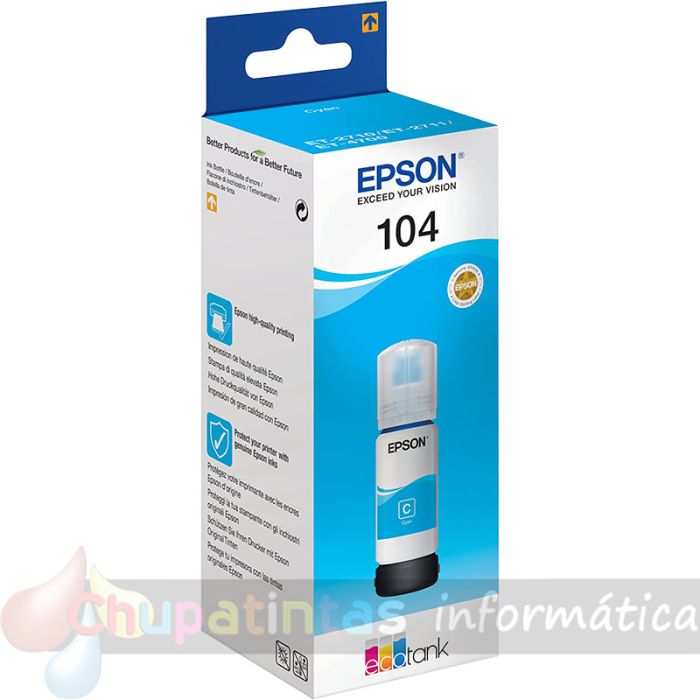 Epson 104 Cian - Botella de Tinta Original C13T00P240-2