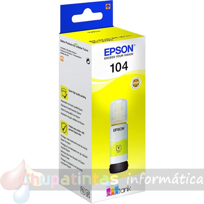 Epson 104 Amarillo - Botella de Tinta Original C13T00P440-2