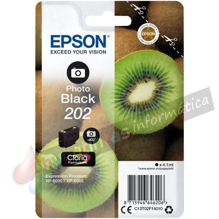 Epson 202 Negro Photo Cartucho de Tinta Original - C13T02F14010
