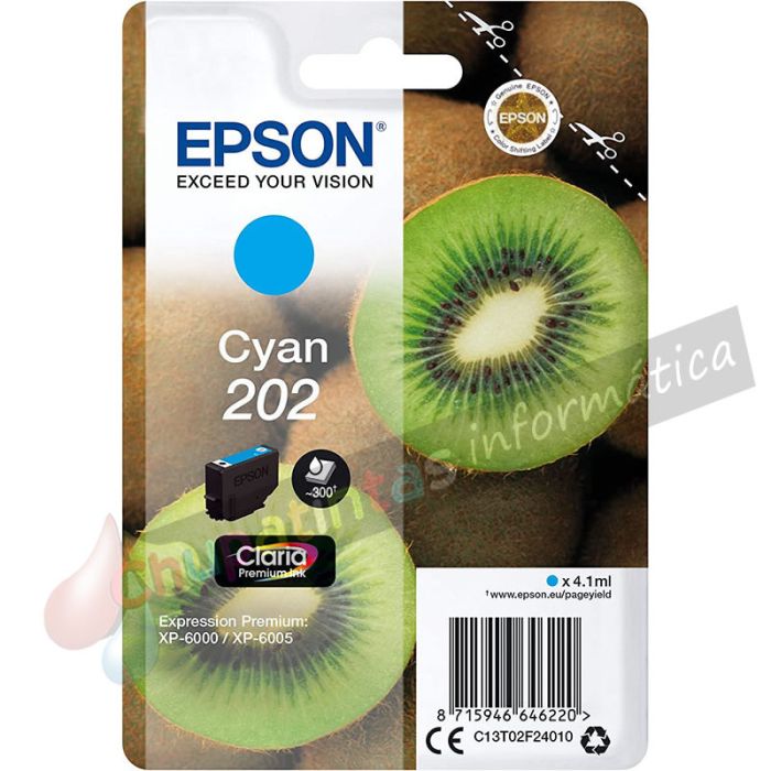 Epson 202 Cian Cartucho de Tinta Original - C13T02F24010