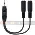 Nanocable Cable Audio Estéreo 2x Jack 3.5mm Hembra a Jack 3.5mm Macho 0.15m - Color Negro-1