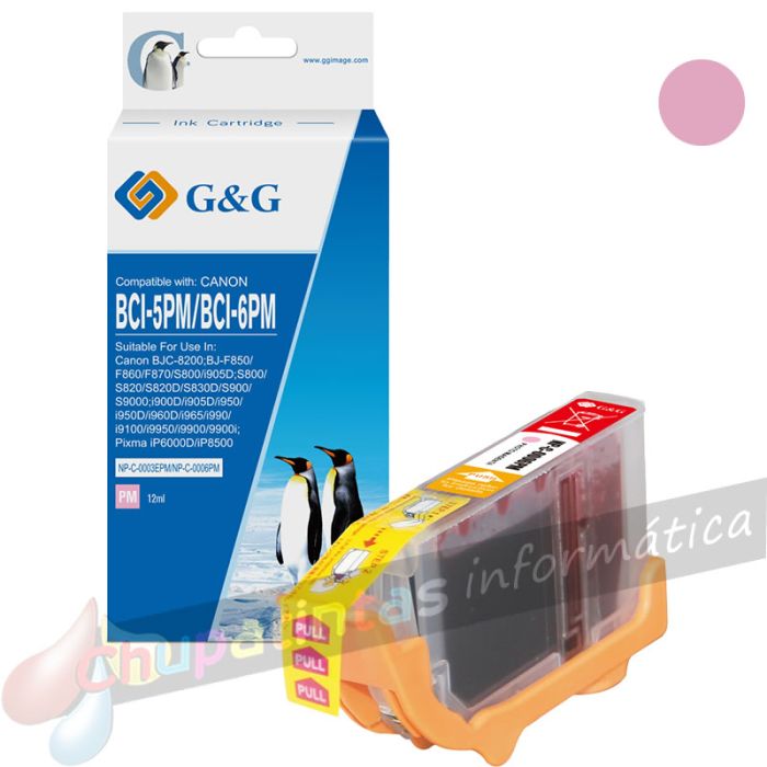 G&G Canon BCI6/BCI5/BCI3 Magenta Photo Cartucho de Tinta Generico - Reemplaza 4710A002