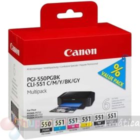 Canon PGI550/CLI551 Pack de 6 Cartuchos de Tinta Originales - 6496B005-1