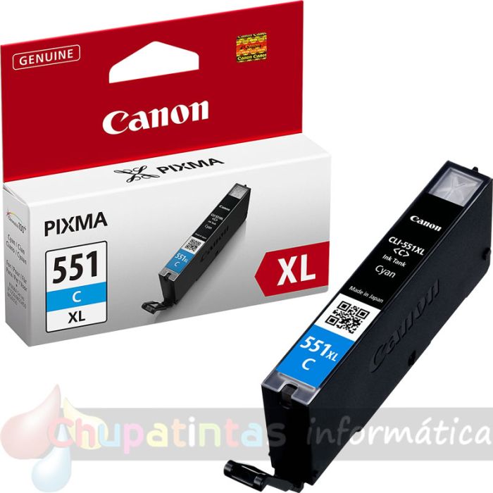 Canon CLI551XL Cian Cartucho de Tinta Original - 6444B001-3
