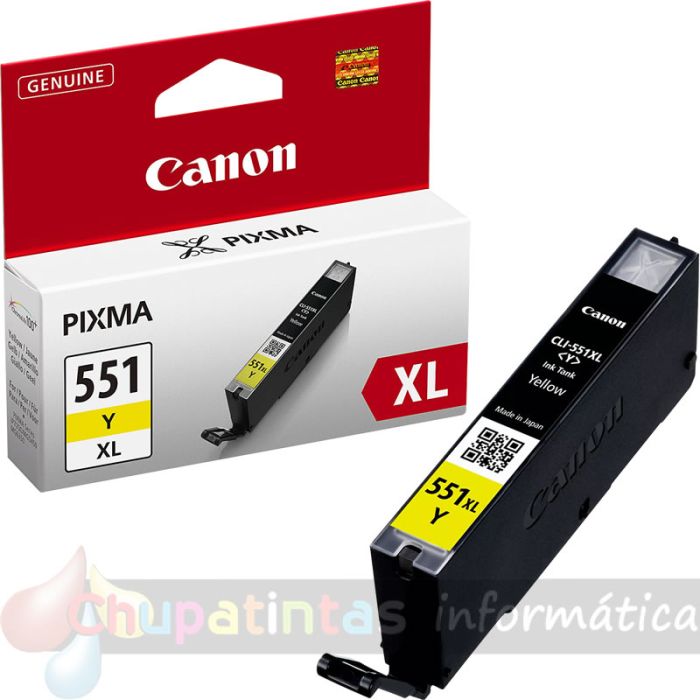 Canon CLI551XL Amarillo Cartucho de Tinta Original - 6446B001-3