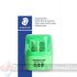 Staedtler Sacapuntas Doble Uso con Deposito - 2 Agujeros - De 8.2mm hasta 10.2mm - Color Verde Neón-1