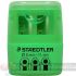 Staedtler Sacapuntas Doble Uso con Deposito - 2 Agujeros - De 8.2mm hasta 10.2mm - Color Verde Neón-2