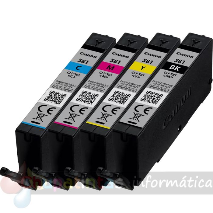Canon CLI581 Pack de 4 Cartuchos de Tinta Originales - 2103C004-2