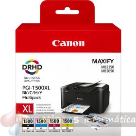 Canon PGI1500XL Pack de 4 Cartuchos de Tinta Originales - 9182B004-1