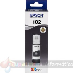 Epson 102 Negro - Botella de Tinta Pigmentada Original C13T03R140-1