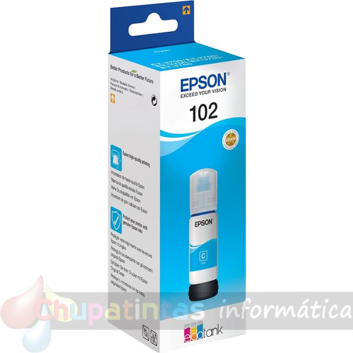 Epson 102 Cian - Botella de Tinta Original C13T03R240-2