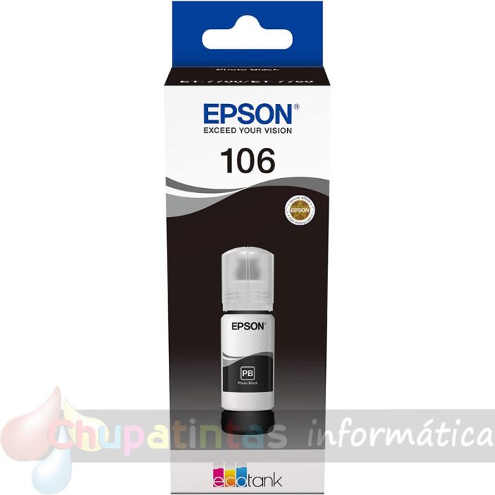 Epson 106 Negro Photo - Botella de Tinta Original C13T00R140-1