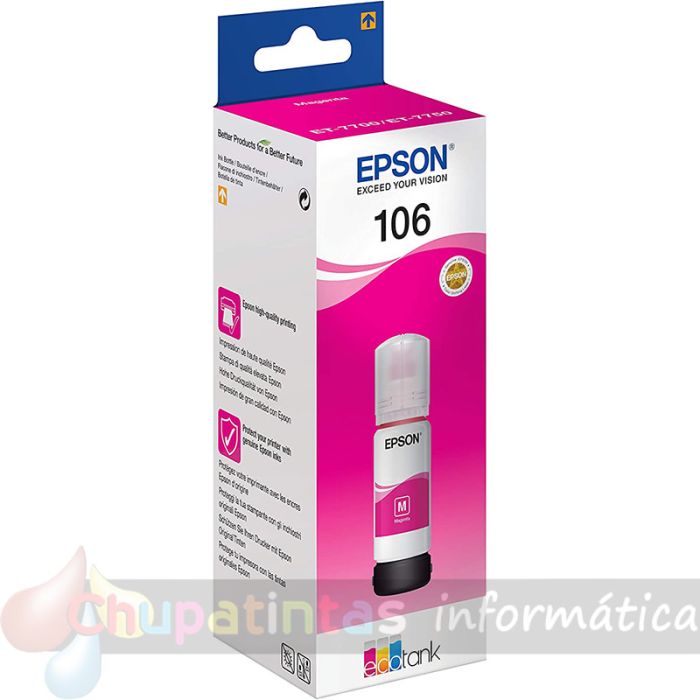 Epson 106 Magenta - Botella de Tinta Original C13T00R340-2