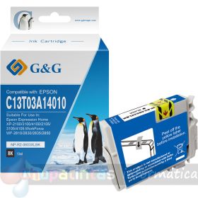 G&G Epson 603XL Negro Cartucho de Tinta Pigmentada Genérico - Reemplaza C13T03A14010/C13T03U14010