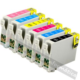 Epson T0797 Pack de 6 Cartuchos de Tinta Genéricos: T0791/T0792/T0793/T0794/T0795/T0796