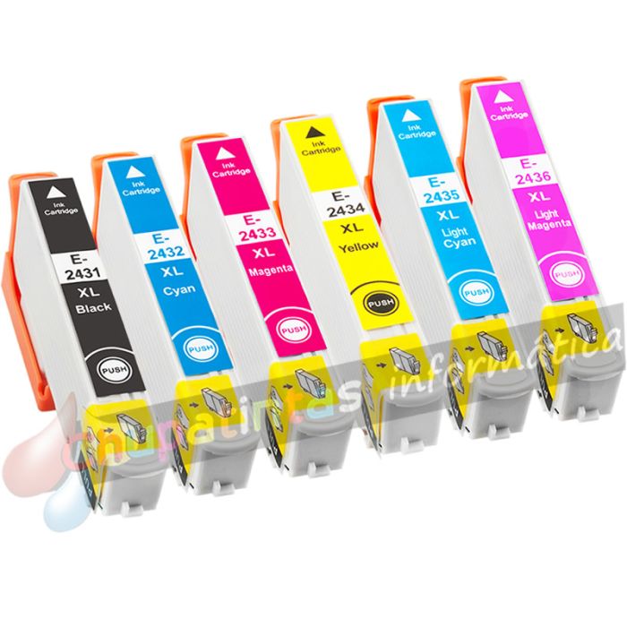 Epson T2428 (24XL) Pack de 6 Cartuchos de Tinta Genéricos