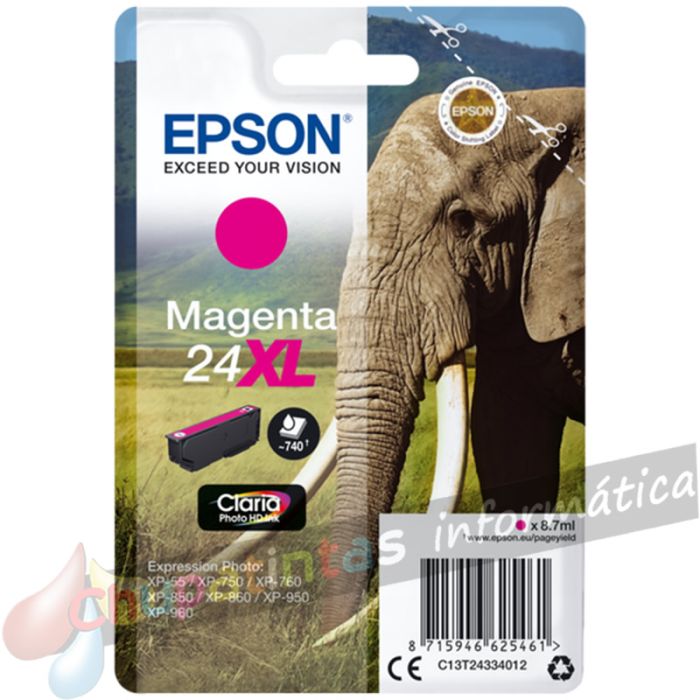 Epson T2433 (24XL) Magenta Cartucho de Tinta Original - C13T24334012