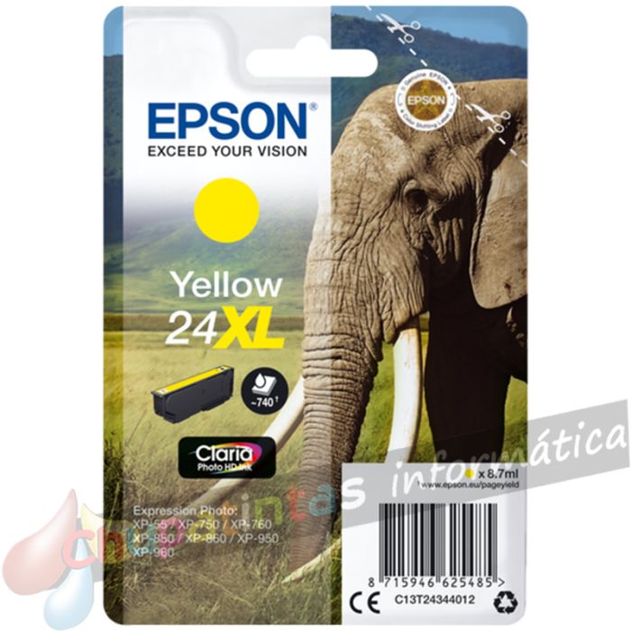 Epson T2434 (24XL) Amarillo Cartucho de Tinta Original - C13T24344012
