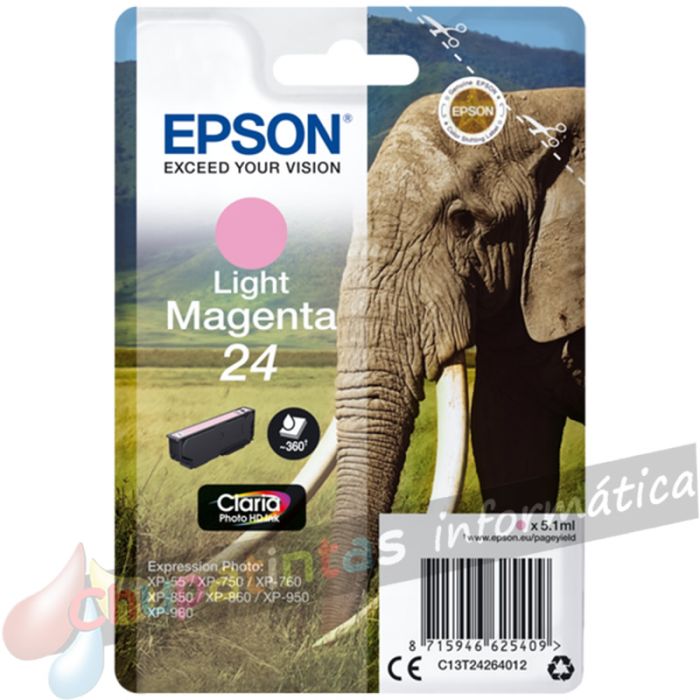 Epson T2426 (24) Magenta Light Cartucho de Tinta Original - C13T24264012