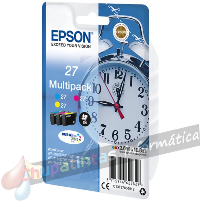 Epson T2705 (27) Pack de 3 Cartuchos de Tinta Originales - C13T27054012-2