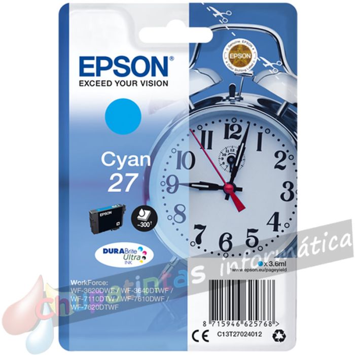 Epson T2702 (27) Cian Cartucho de Tinta Original - C13T27024012-1