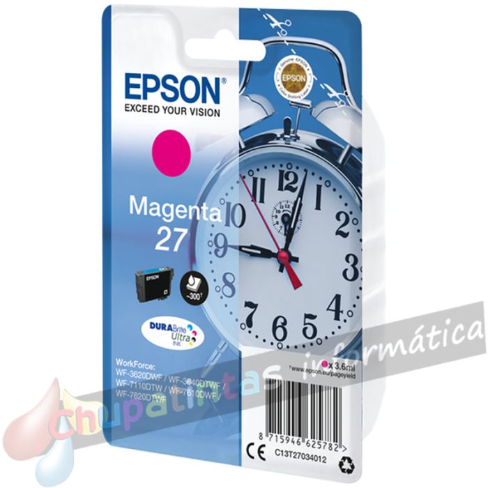 Epson T2703 (27) Magenta Cartucho de Tinta Original - C13T27034012-2
