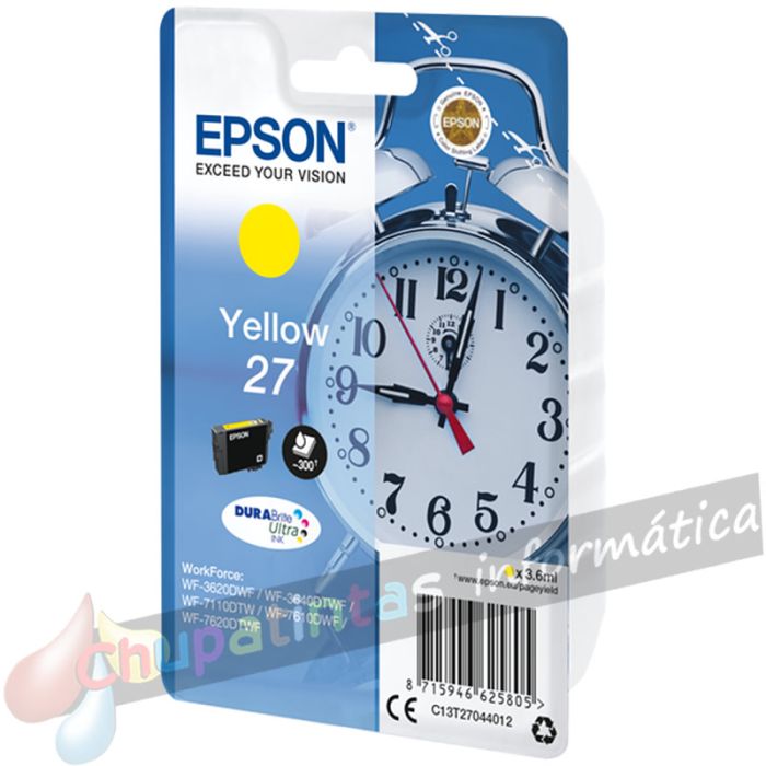 Epson T2704 (27) Amarillo Cartucho de Tinta Original - C13T27044012