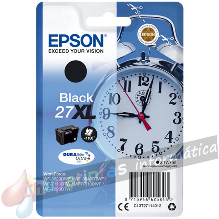 Epson T2711 (27XL) Negro Cartucho de Tinta Original - C13T27114012-1