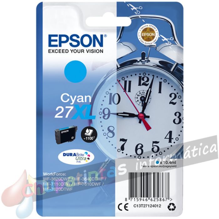 Epson T2712 (27XL) Cian Cartucho de Tinta Original - C13T27124012-1