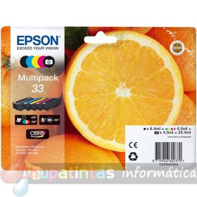 Epson T3337 (33) Pack de 5 Cartuchos de Tinta Originales - C13T33374011