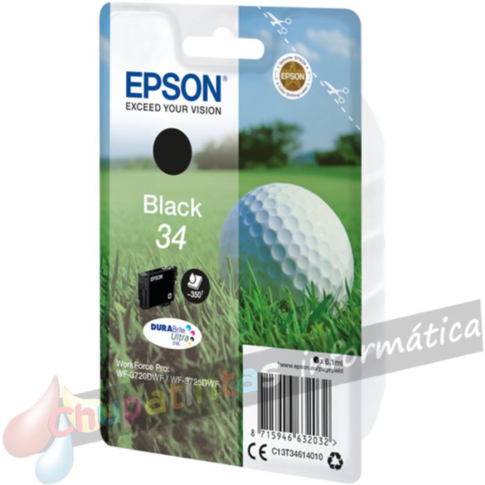Epson T3461 (34) Negro Cartucho de Tinta Original - C13T34614010-2