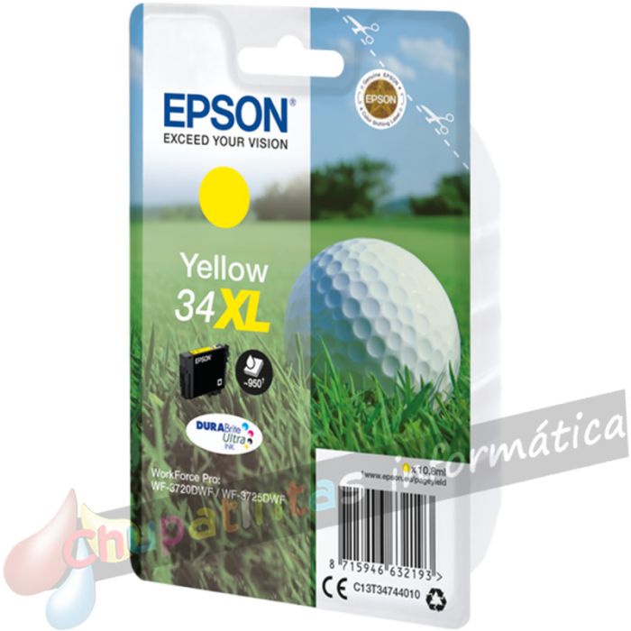 Epson T3474 (34XL) Amarillo Cartucho de Tinta Original - C13T34744010-2