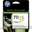 HP 711 Amarillo Pack de 3 Cartuchos de Tinta Originales - CZ136A