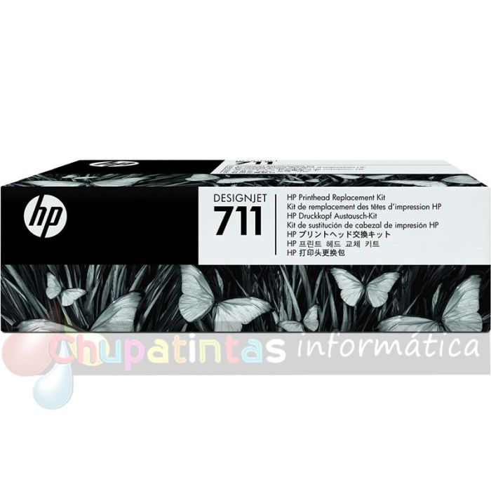 HP 711 Cabezal de Impresión Original + Pack de 4 Cartuchos de Tinta - C1Q10A
