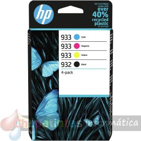 HP 932 + 933 Pack de 4 Cartuchos de Tinta Originales - 6ZC71AE