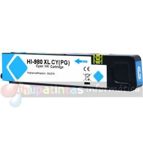HP 980 Cian Cartucho de Tinta Pigmentada Genérico - Reemplaza D8J07A