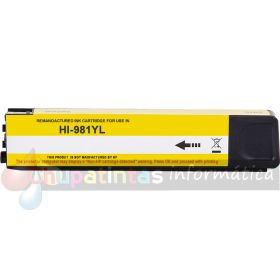 HP 981A/981X/981Y Amarillo Cartucho de Tinta Pigmentada Genérico - Reemplaza J3M70A/L0R11A/L0R15A