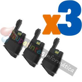 Kyocera TK1115 Negro Pack de 3 Cartuchos de Tóner Genéricos - Reemplaza 1T02M50NL0/1T02M50NL1