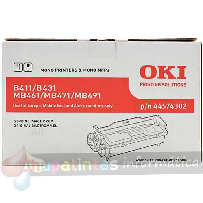 OKI B411/B431/MB461/MB471/MB491/B412/B432/B512/MB472/MB492/MB562 Tambor de Imagen Original - 44574302 (Drum)