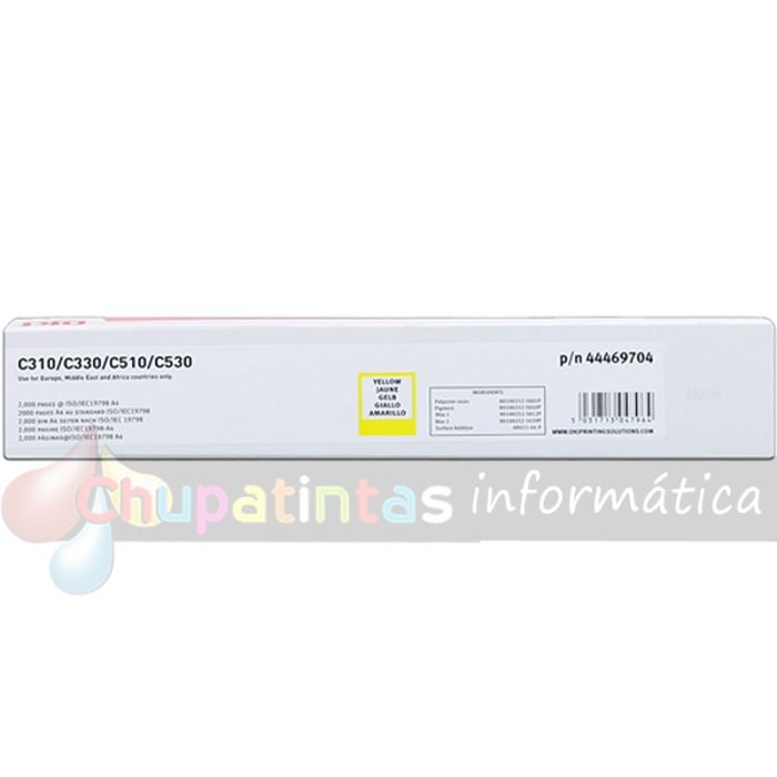 OKI C310/C510/MC351/MC361 Amarillo Cartucho de Tóner Original - 44469704