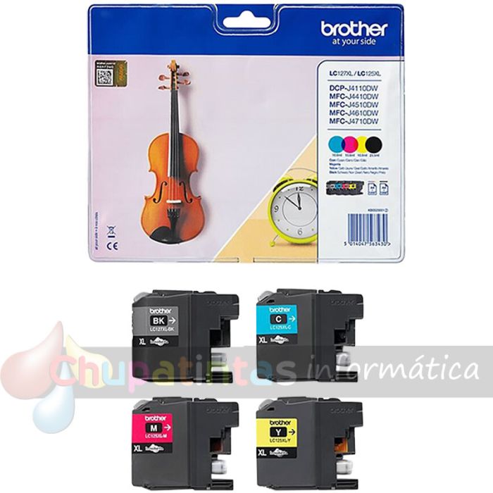 Brother LC127XL/LC125XL Pack de 4 Cartuchos de Tinta Originales - LC127XLVALBP-2