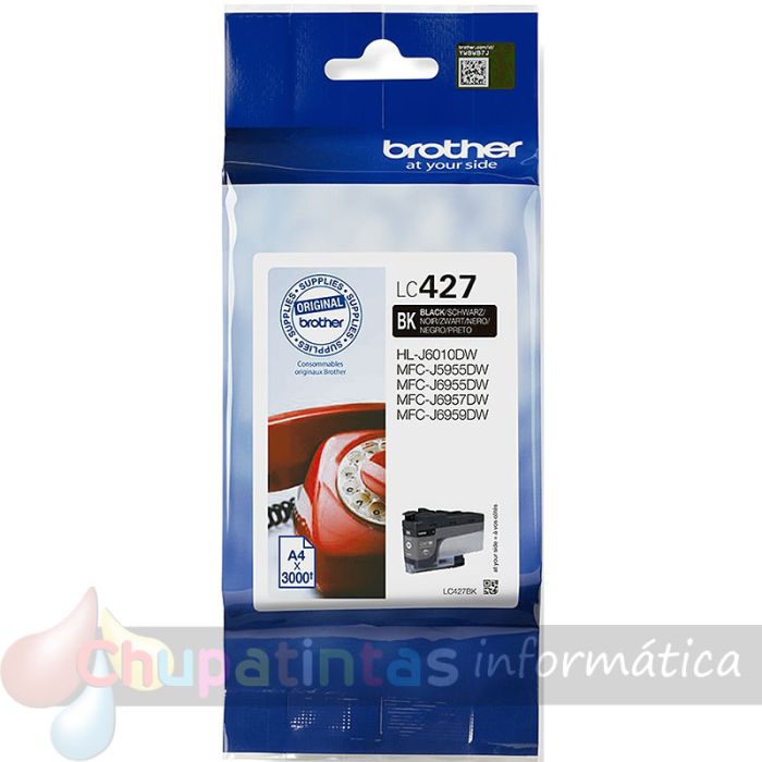Brother LC427 Negro Cartucho de Tinta Original - LC427BK-3