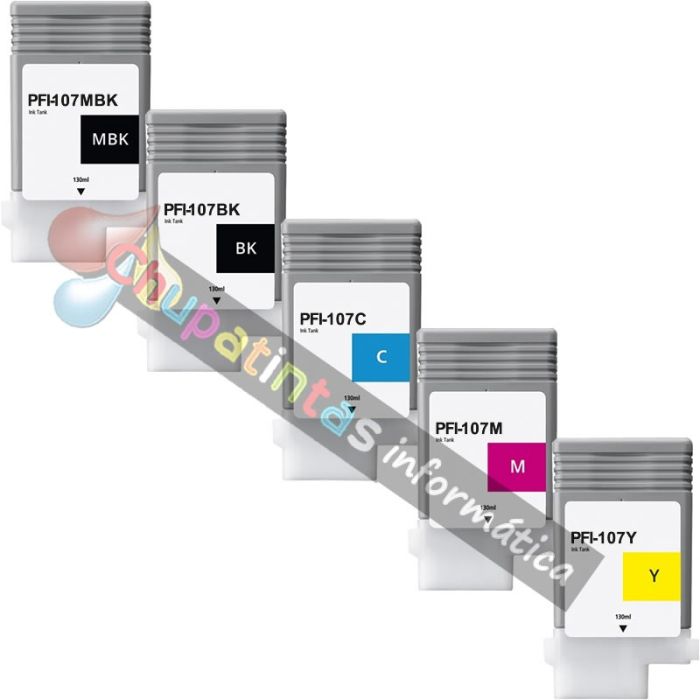 CANON PFI107 COMPATIBLE PACK AHORRO 5 COLORES